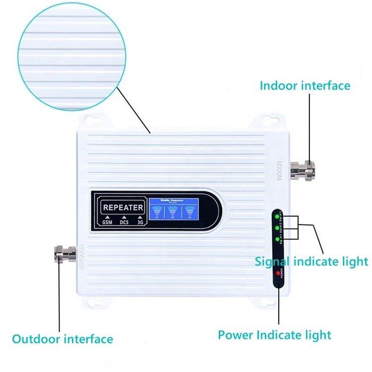 Factory supply GSM repeater 900+1800+2100MHz Mobile Signal Booster amplifier